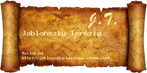 Jablonszky Terézia névjegykártya