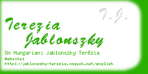 terezia jablonszky business card